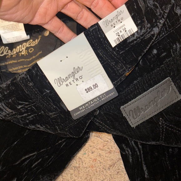 Wrangler Black Velvet Flare Pants - Picture 9 of 9